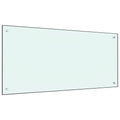 vidaXL Panel ochronny do kuchni, mleczny, 120x60 cm, szkło hartowane