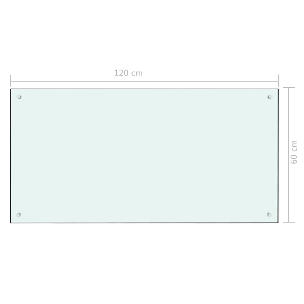 vidaXL Panel ochronny do kuchni, mleczny, 120x60 cm, szkło hartowane