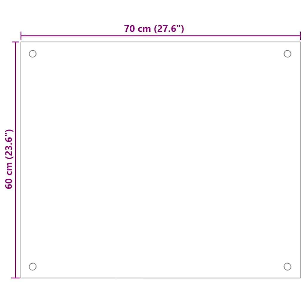 vidaXL Panel ochronny do kuchni, przezroczysty, 70x60 cm, szkło