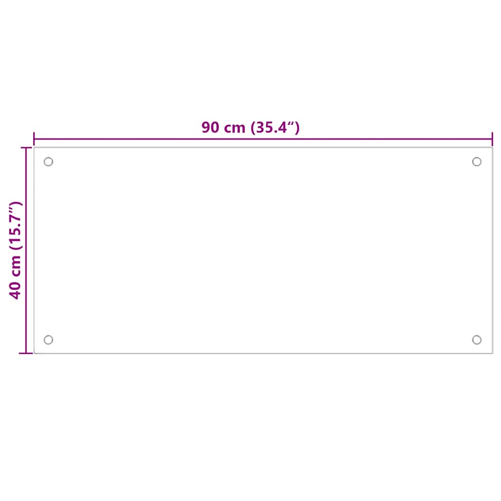 vidaXL Panel ochronny do kuchni, przezroczysty, 90x40 cm, szkło