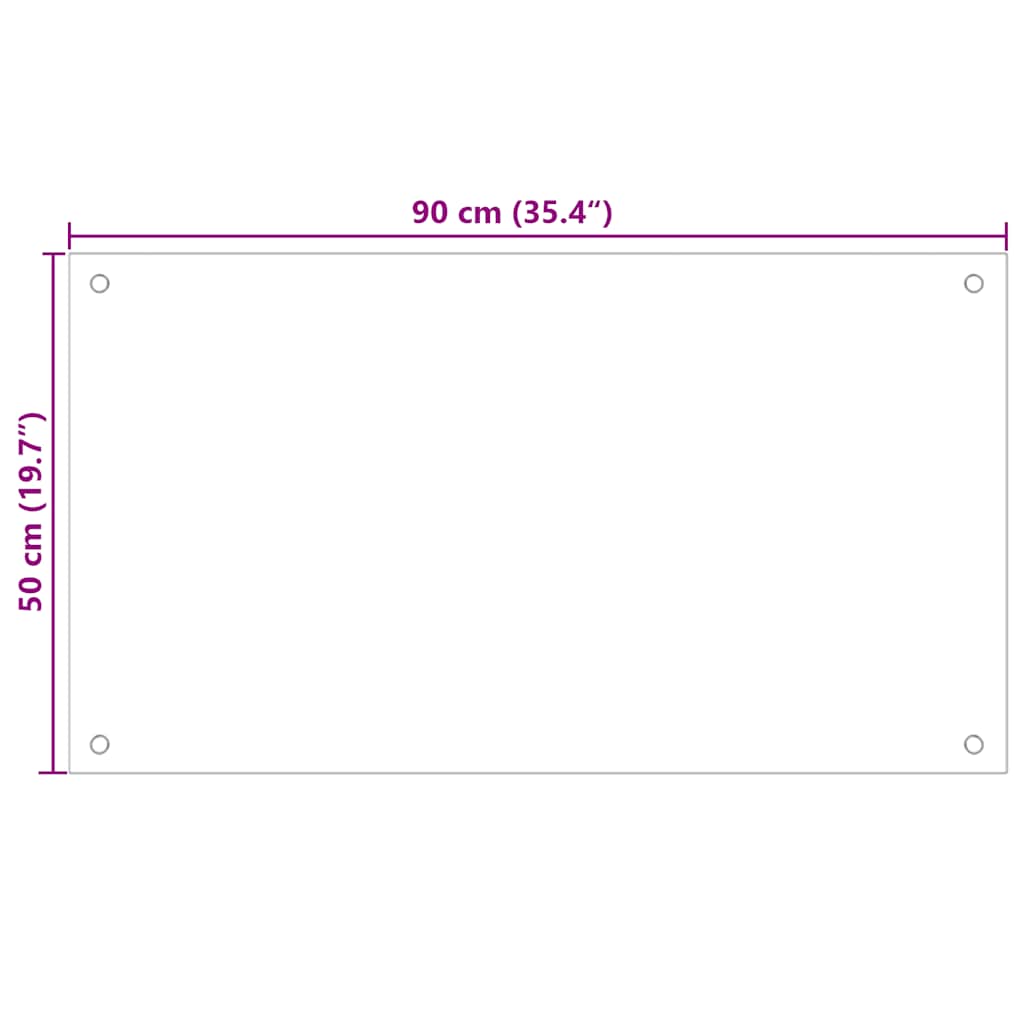 vidaXL Panel ochronny do kuchni, przezroczysty, 90x50 cm, szkło