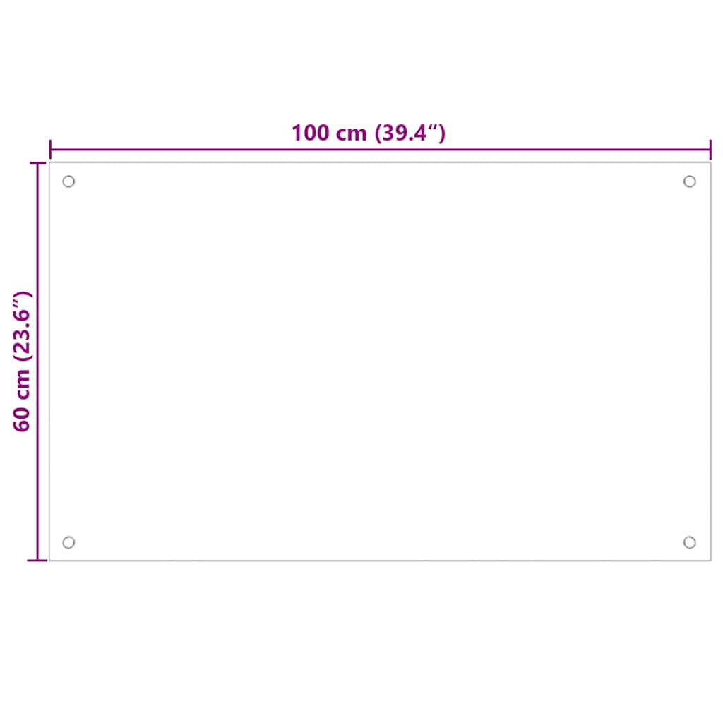 vidaXL Panel ochronny do kuchni, przezroczysty, 100x60 cm, szkło
