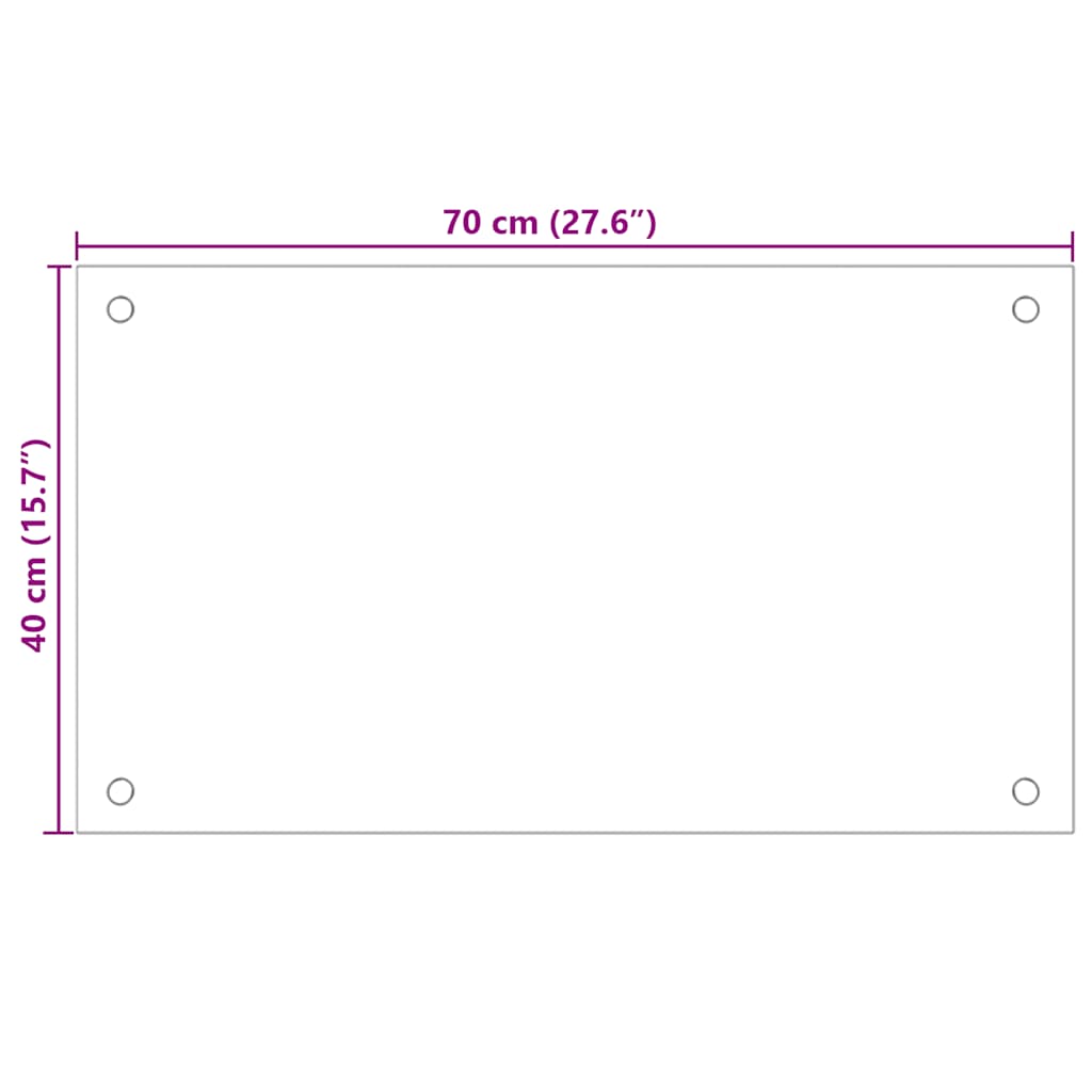 vidaXL Panel ochronny do kuchni, czarny, 70x40 cm, szkło hartowane