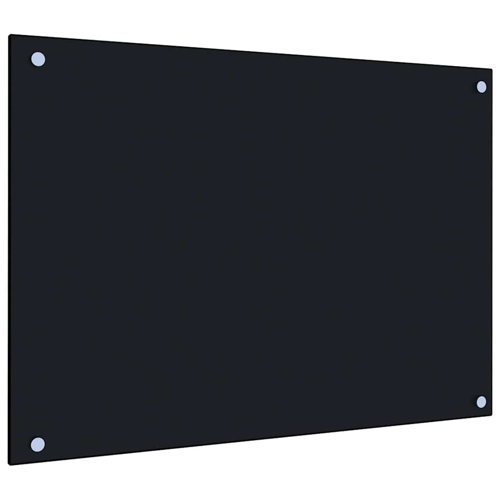 vidaXL Panel ochronny do kuchni, czarny, 70x50 cm, szkło hartowane
