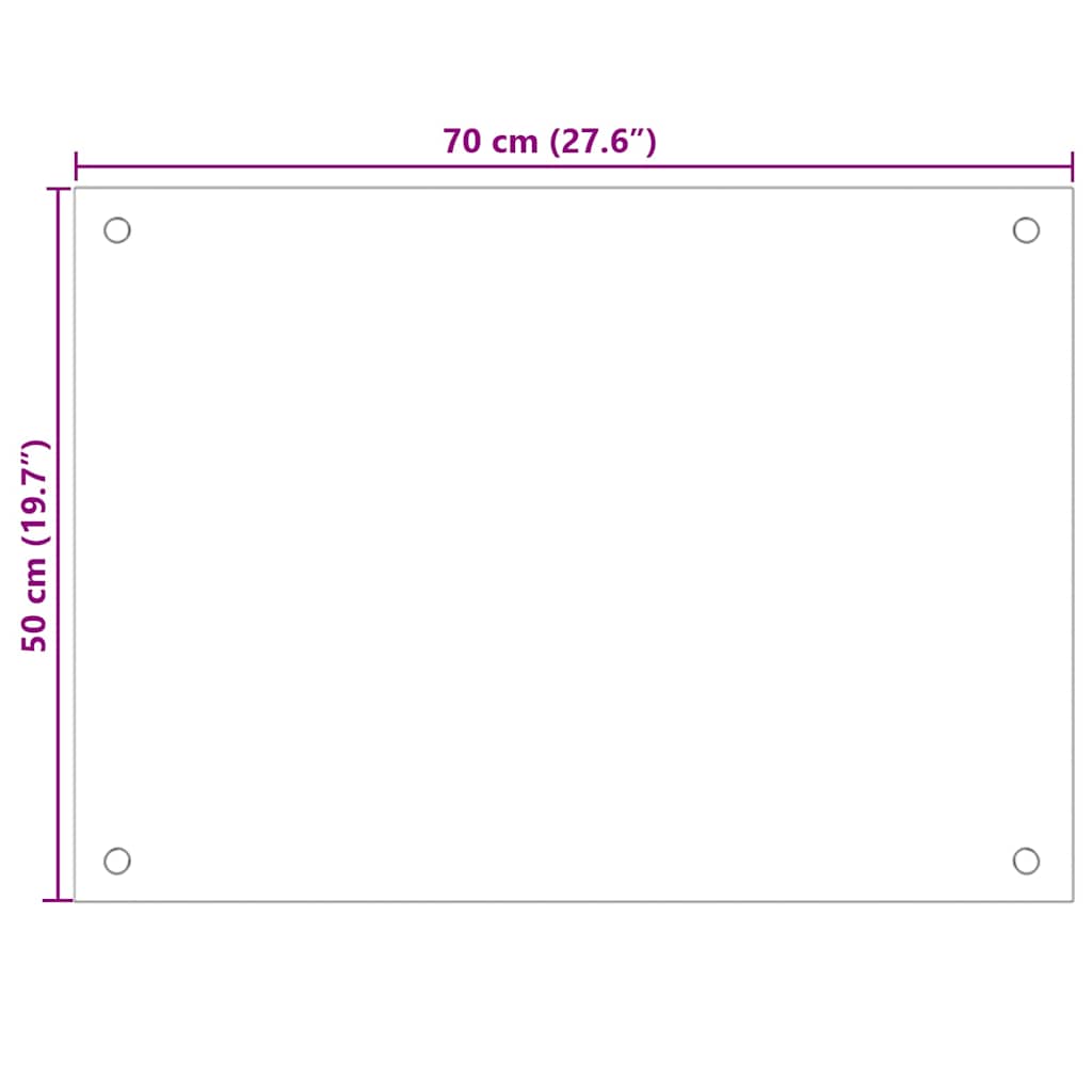 vidaXL Panel ochronny do kuchni, czarny, 70x50 cm, szkło hartowane