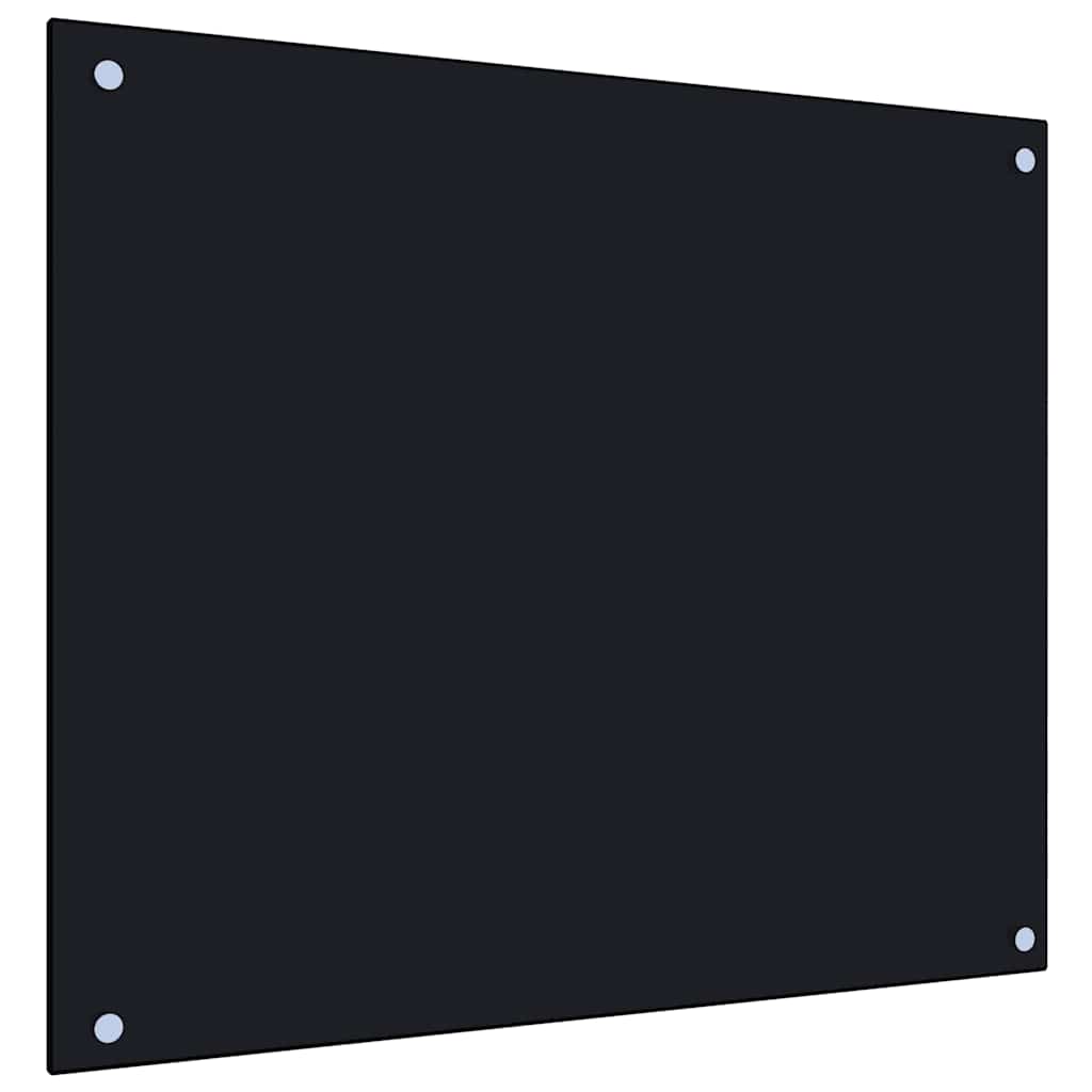 vidaXL Panel ochronny do kuchni, czarny, 70x60 cm, szkło hartowane