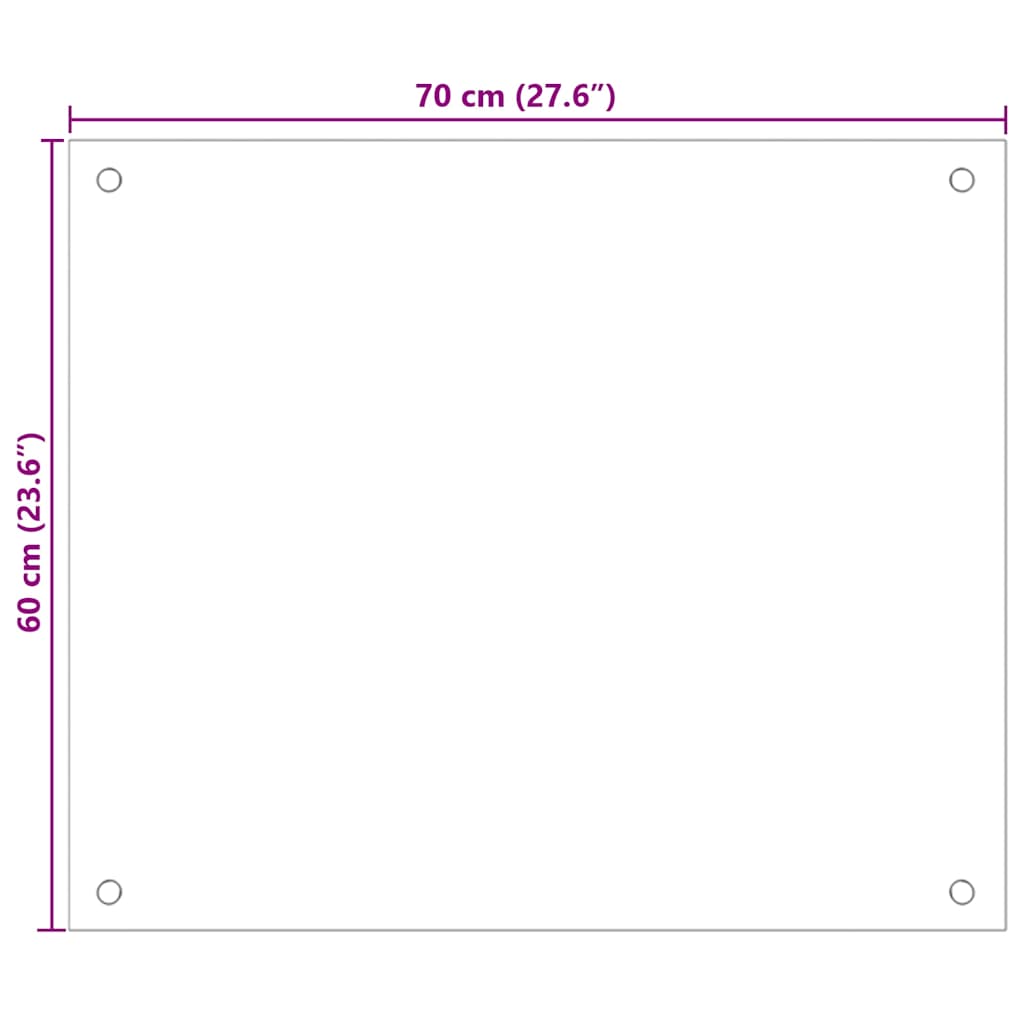 vidaXL Panel ochronny do kuchni, czarny, 70x60 cm, szkło hartowane