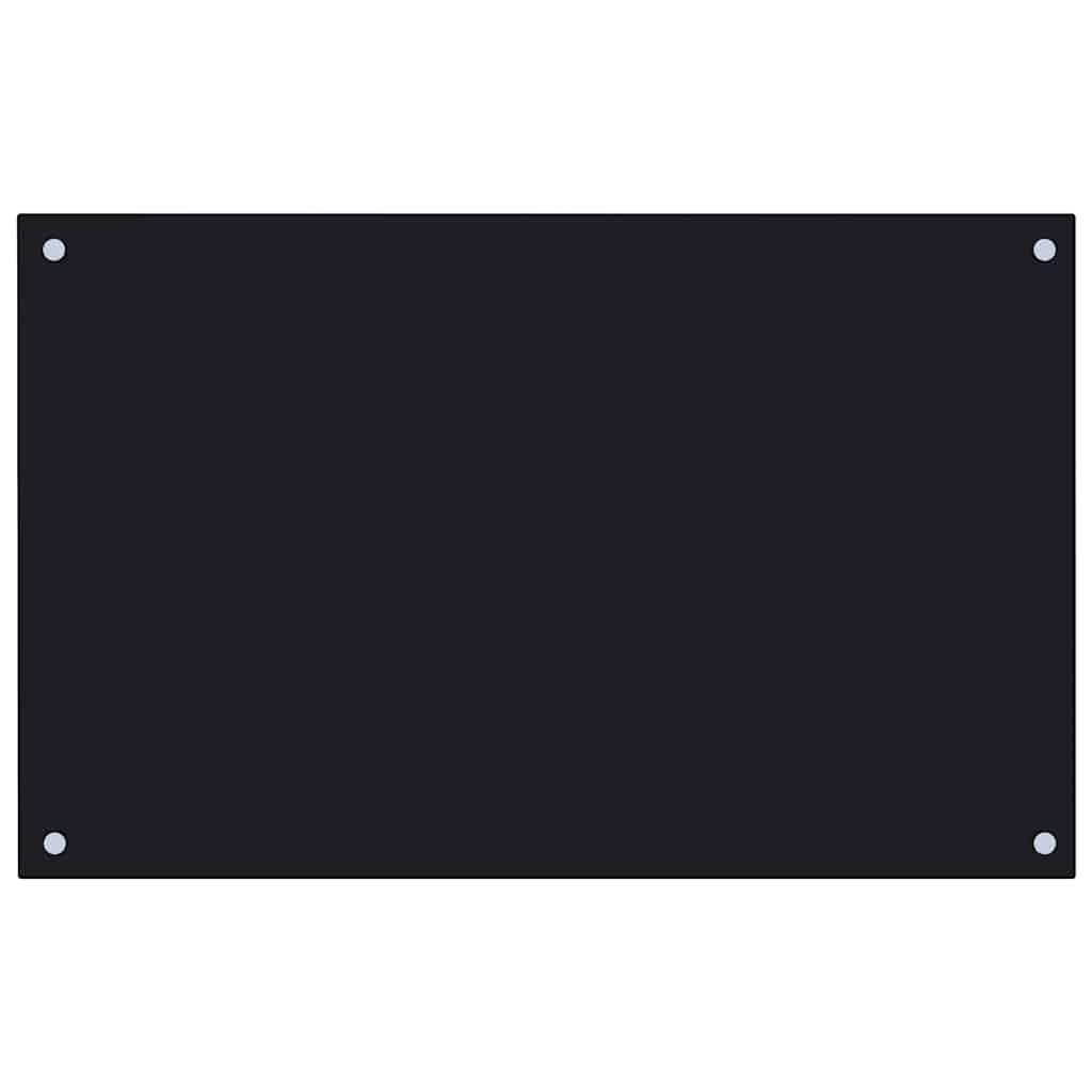 vidaXL Panel ochronny do kuchni, czarny, 80x50 cm, szkło hartowane