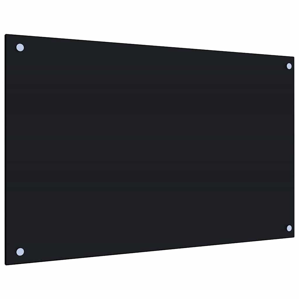 vidaXL Panel ochronny do kuchni, czarny, 80x50 cm, szkło hartowane
