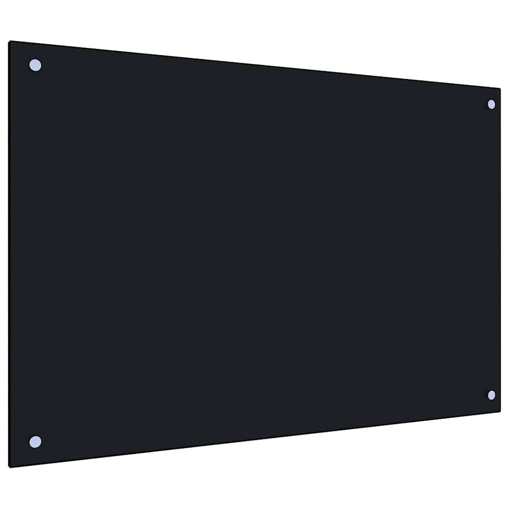 vidaXL Panel ochronny do kuchni, czarny, 90x50 cm, szkło hartowane