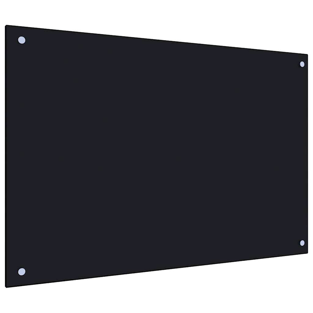 vidaXL Panel ochronny do kuchni, czarny, 90x60 cm, szkło hartowane