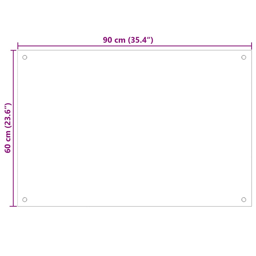 vidaXL Panel ochronny do kuchni, czarny, 90x60 cm, szkło hartowane