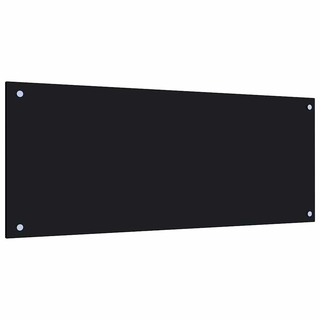 vidaXL Panel ochronny do kuchni, czarny, 100x40 cm, szkło hartowane