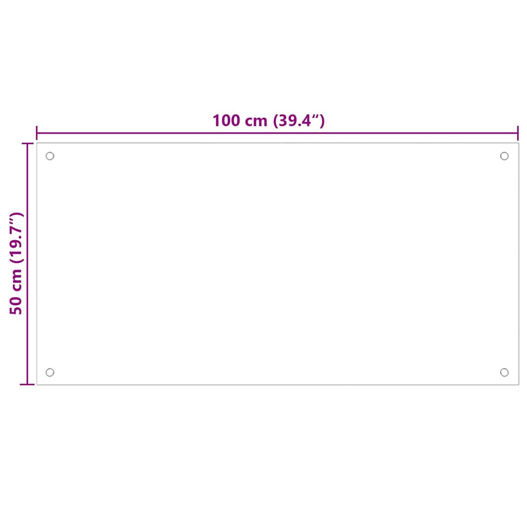 vidaXL Panel ochronny do kuchni, czarny, 100x50 cm, szkło hartowane