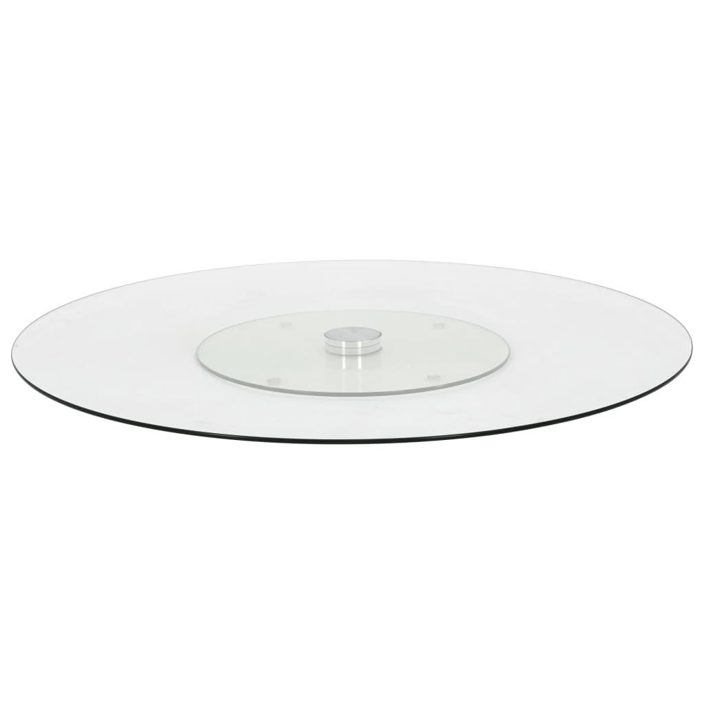 vidaXL Obrotowa taca, przezroczysta, 60 cm, hartowane szkło