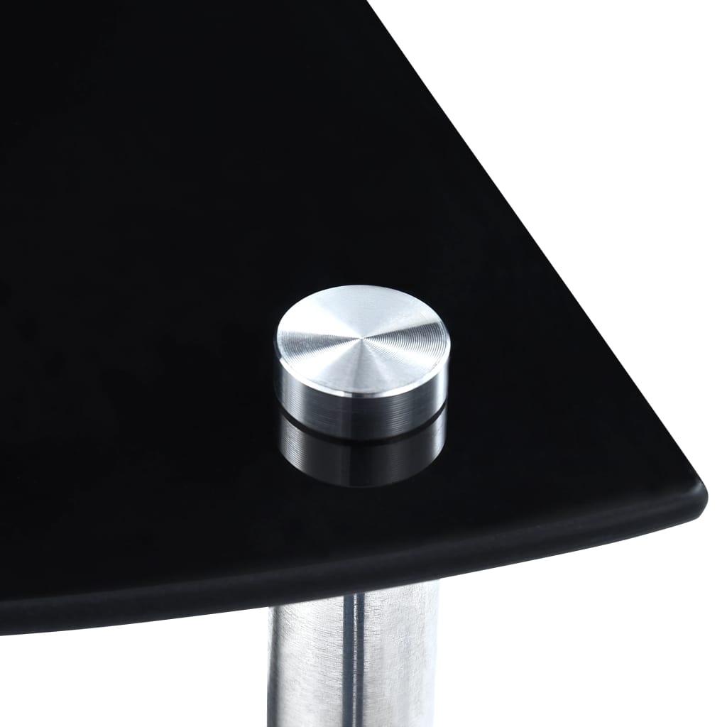 vidaXL 3-poziomowa półka, czarna, 30x30x67 cm, szkło hartowane
