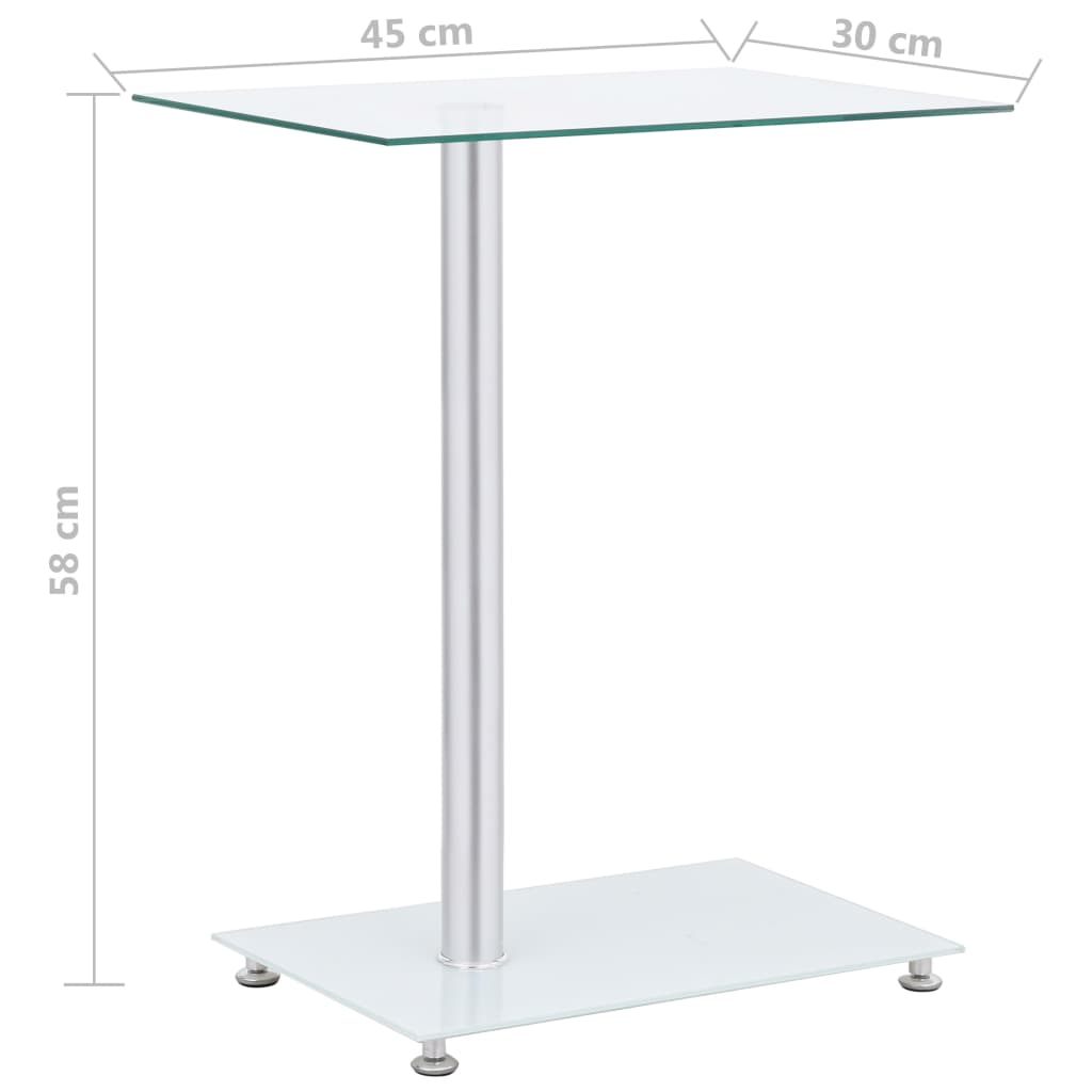 vidaXL Stolik w kształcie U 45x30x58 cm, przezroczyste hartowane szkło