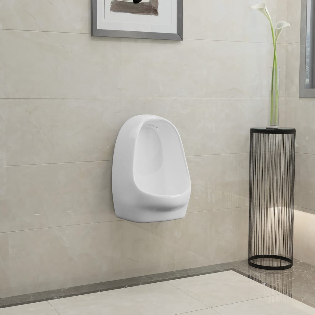vidaXL Pisuar wiszący z zaworem spłukującym, ceramiczny, biały