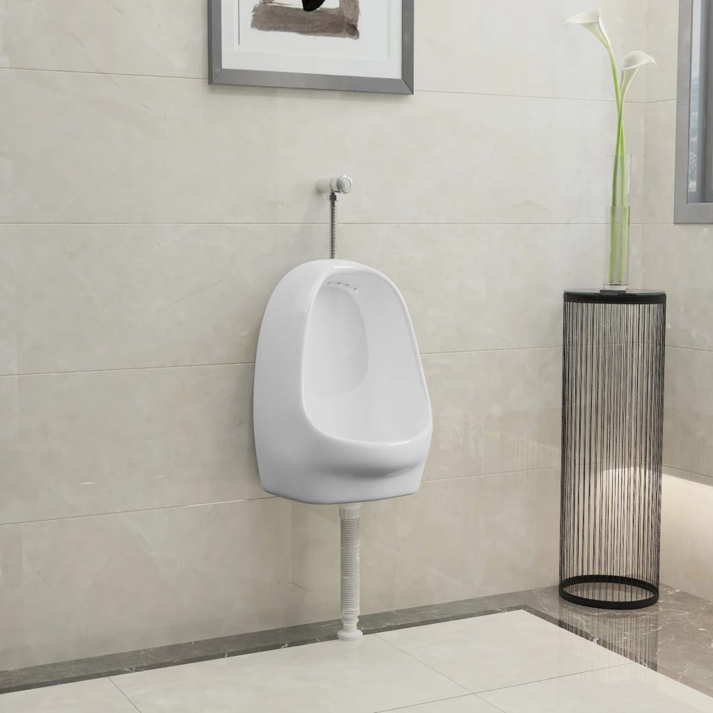 vidaXL Pisuar wiszący z zaworem spłukującym, ceramiczny, biały