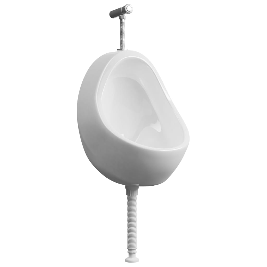 vidaXL Pisuar wiszący z zaworem spłukującym, ceramiczny, biały