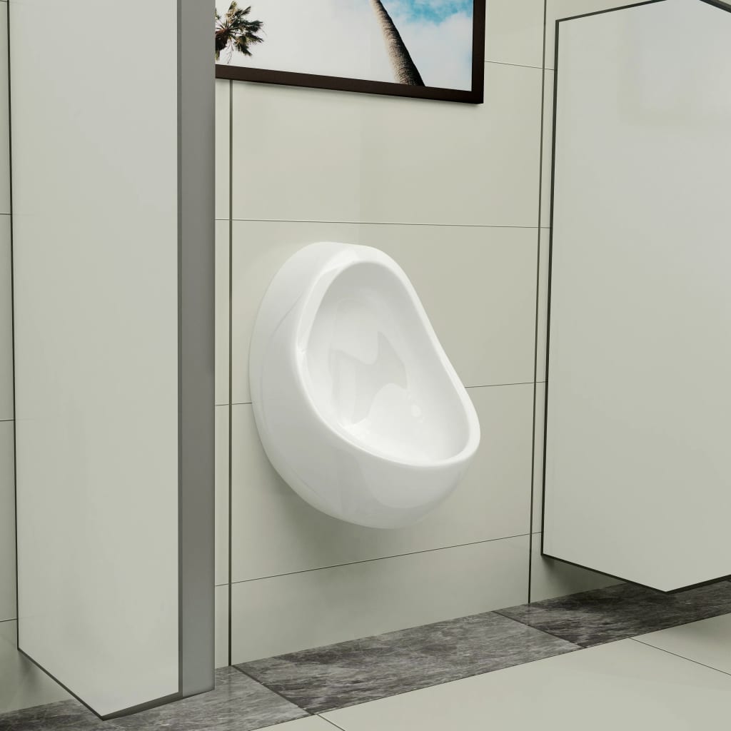 vidaXL Pisuar wiszący z zaworem spłukującym, ceramiczny, biały