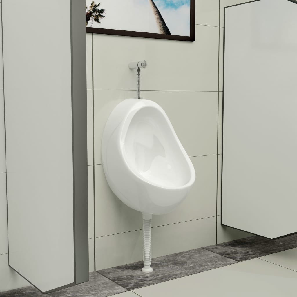 vidaXL Pisuar wiszący z zaworem spłukującym, ceramiczny, biały