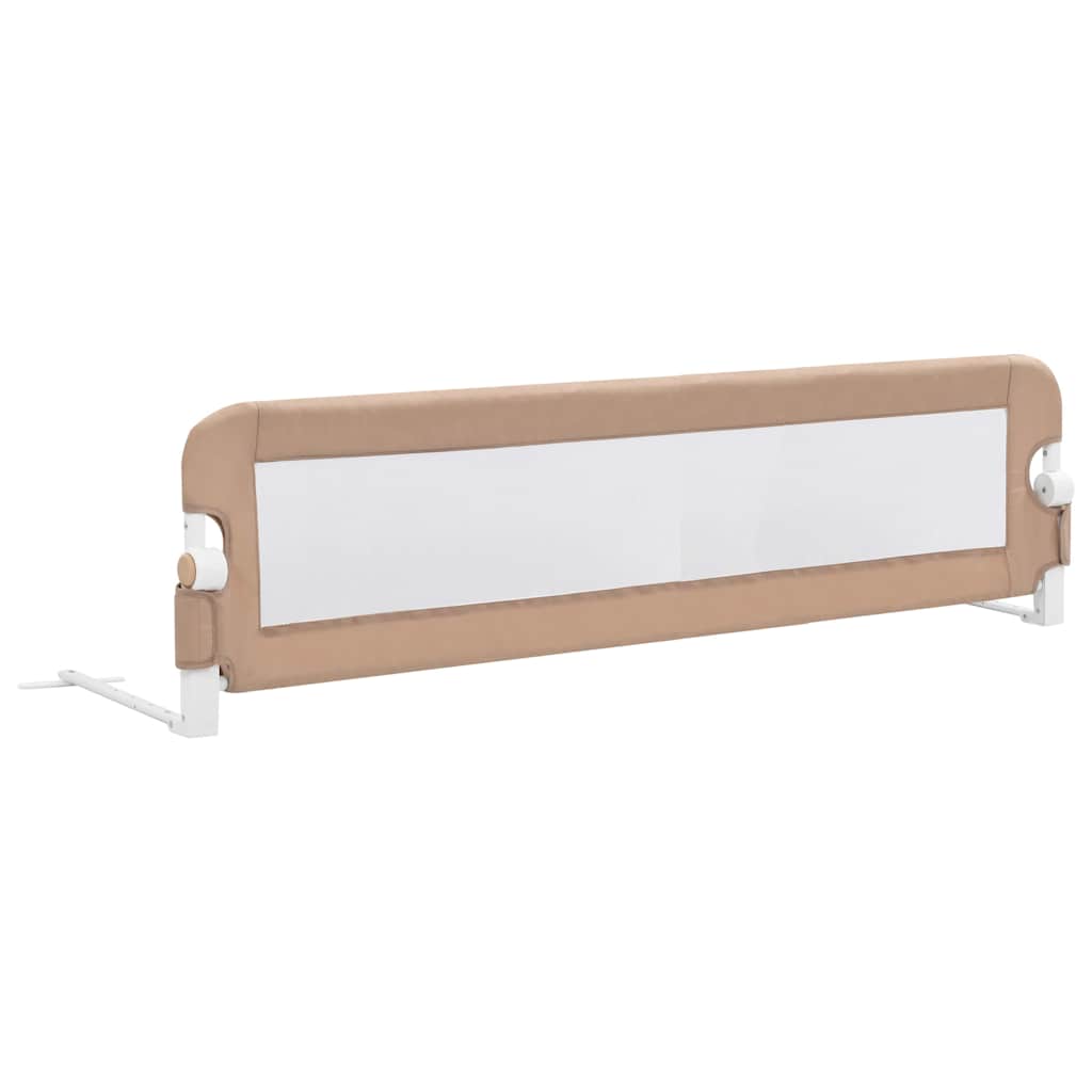 vidaXL Barierka do łóżeczka dziecięcego, taupe, 150x42 cm, poliester