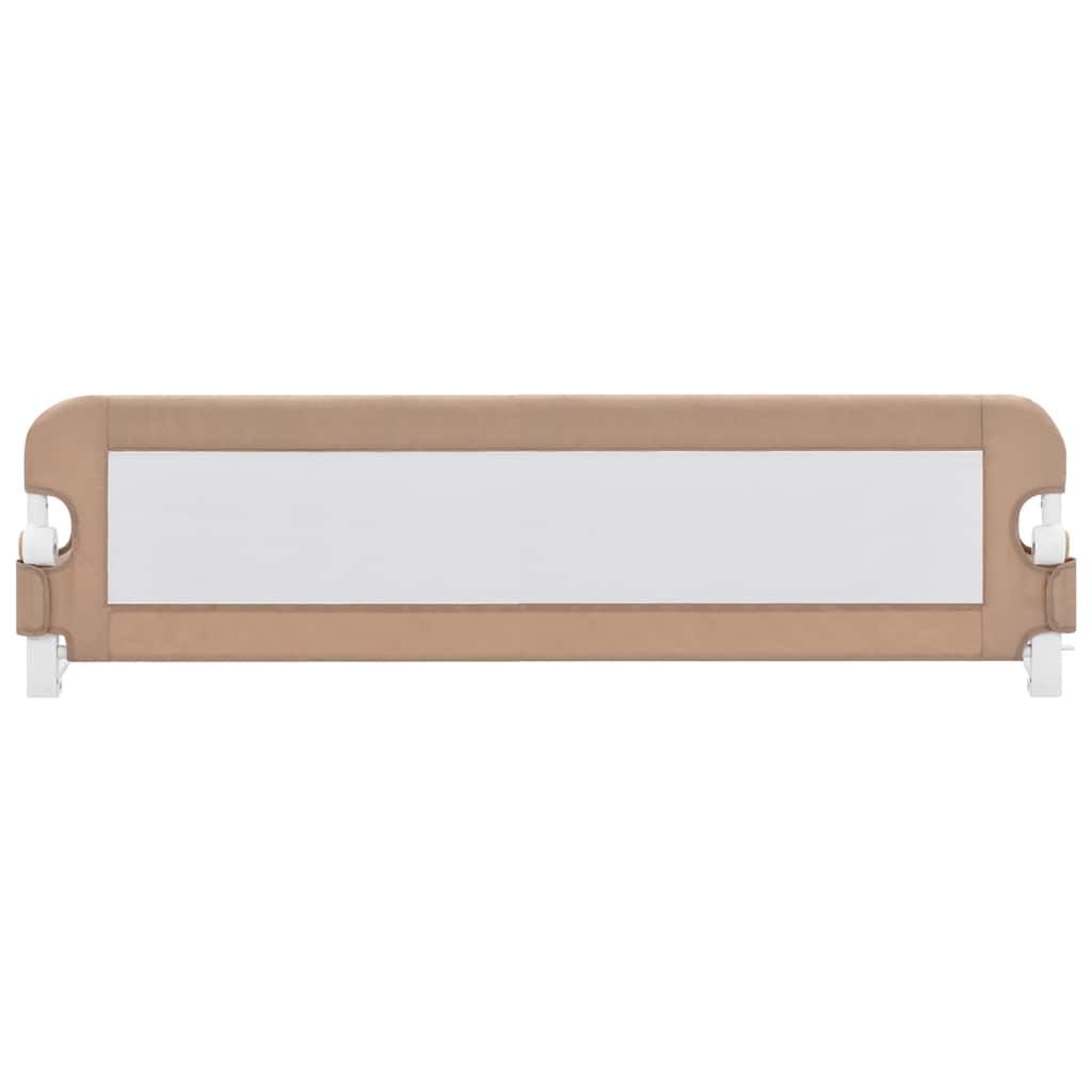 vidaXL Barierka do łóżeczka dziecięcego, taupe, 150x42 cm, poliester