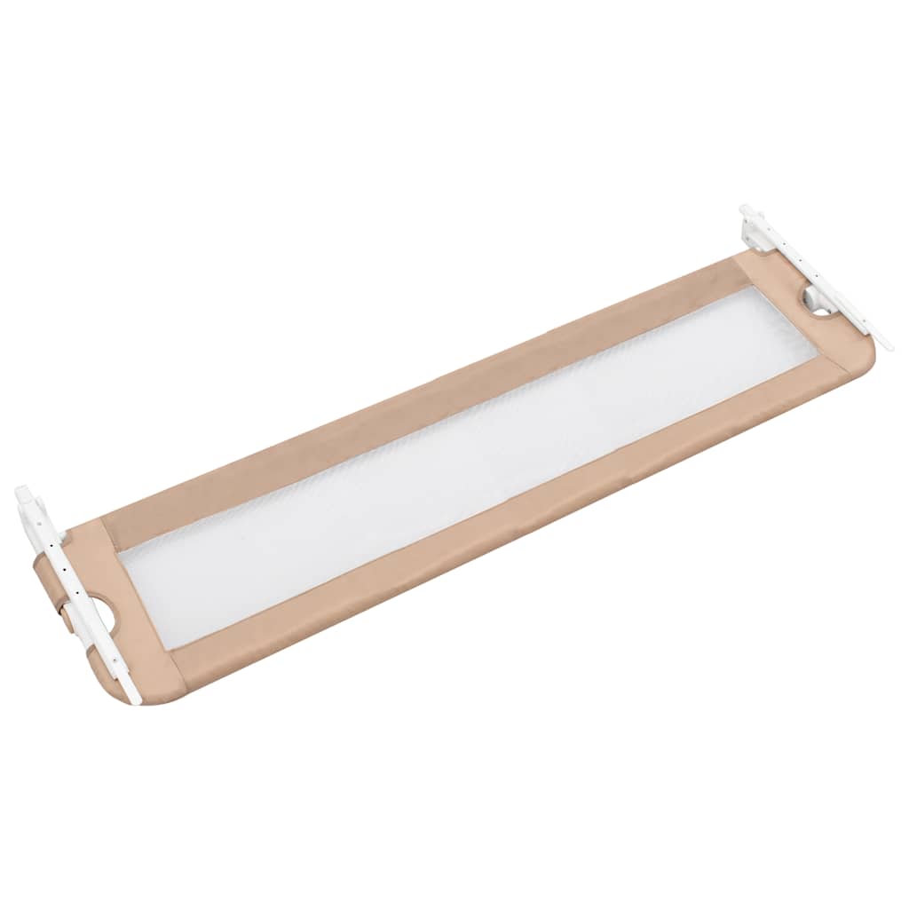 vidaXL Barierka do łóżeczka dziecięcego, taupe, 150x42 cm, poliester