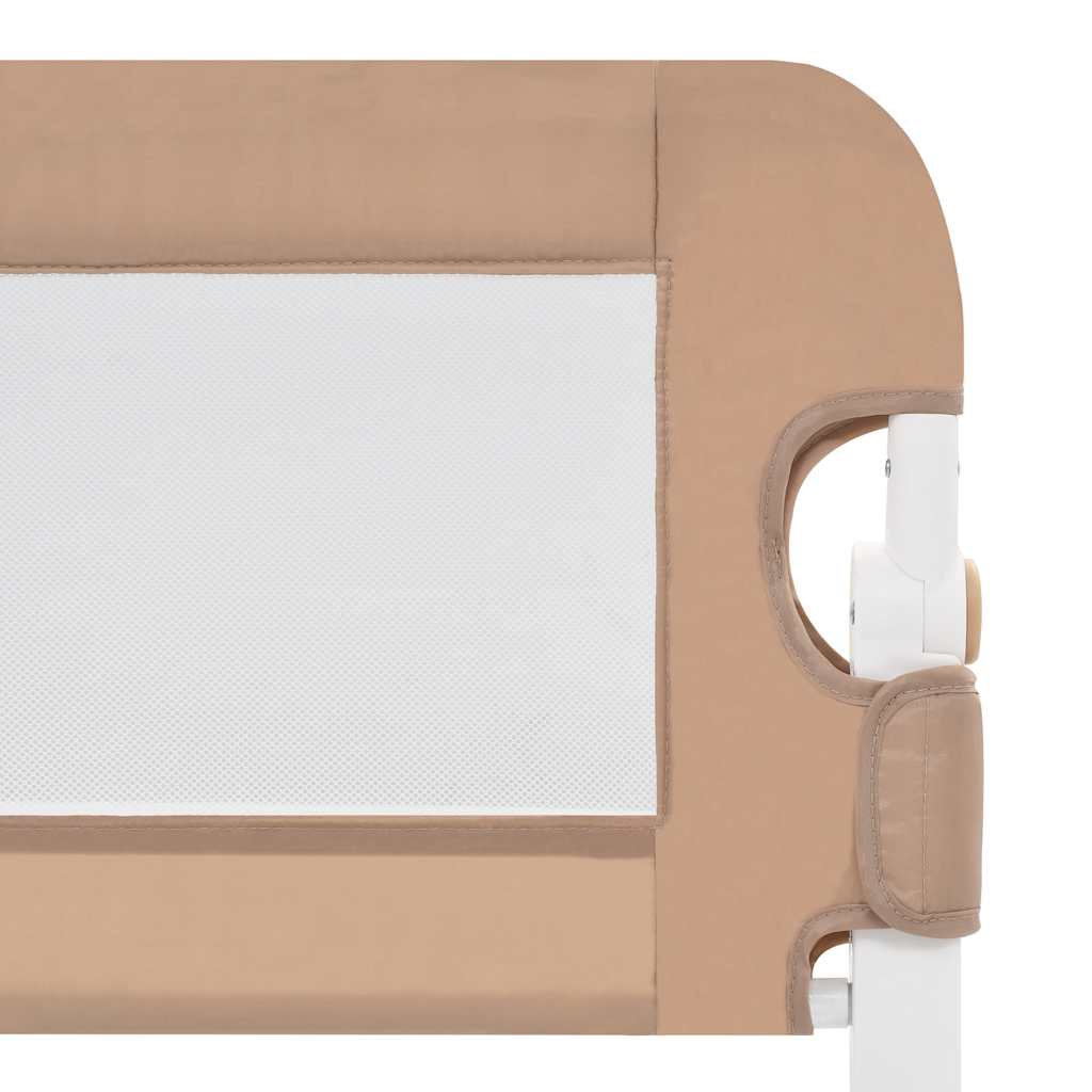 vidaXL Barierka do łóżeczka dziecięcego, taupe, 150x42 cm, poliester