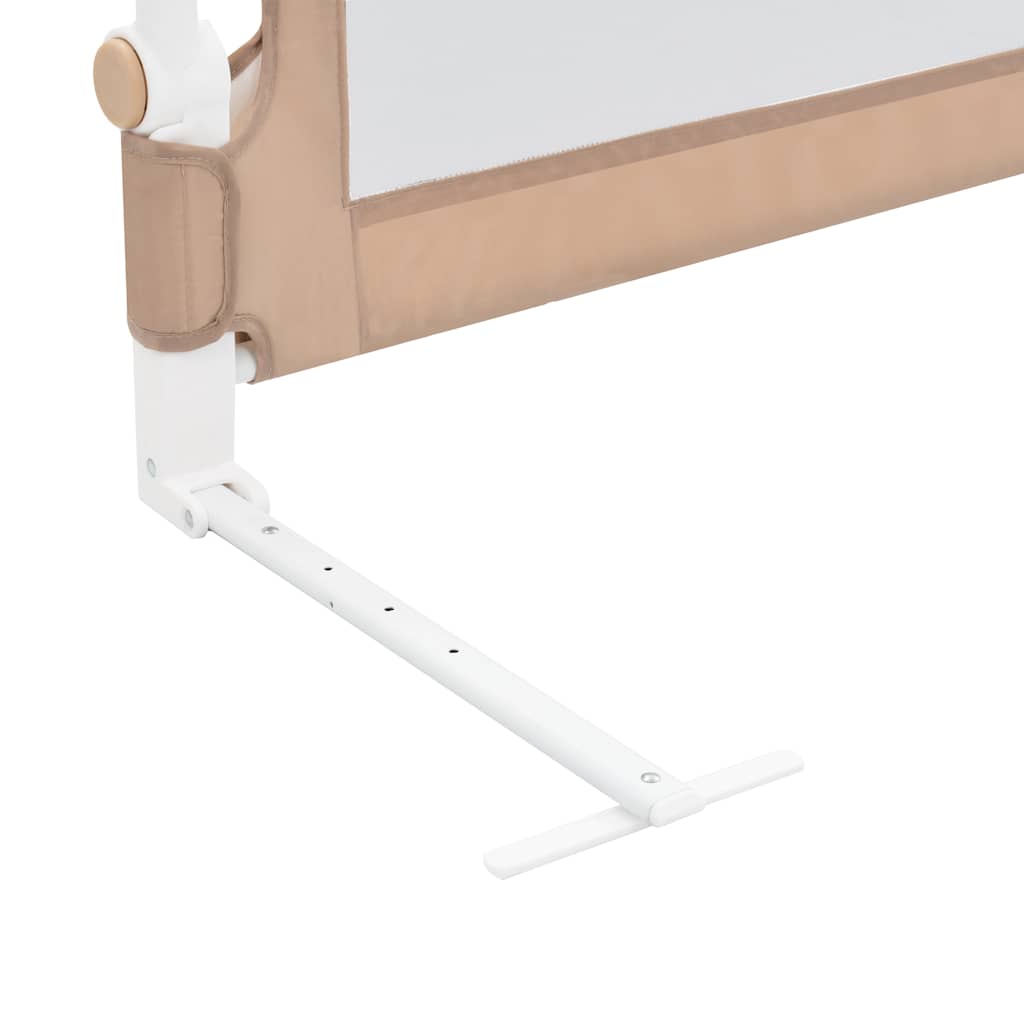 vidaXL Barierka do łóżeczka dziecięcego, taupe, 150x42 cm, poliester