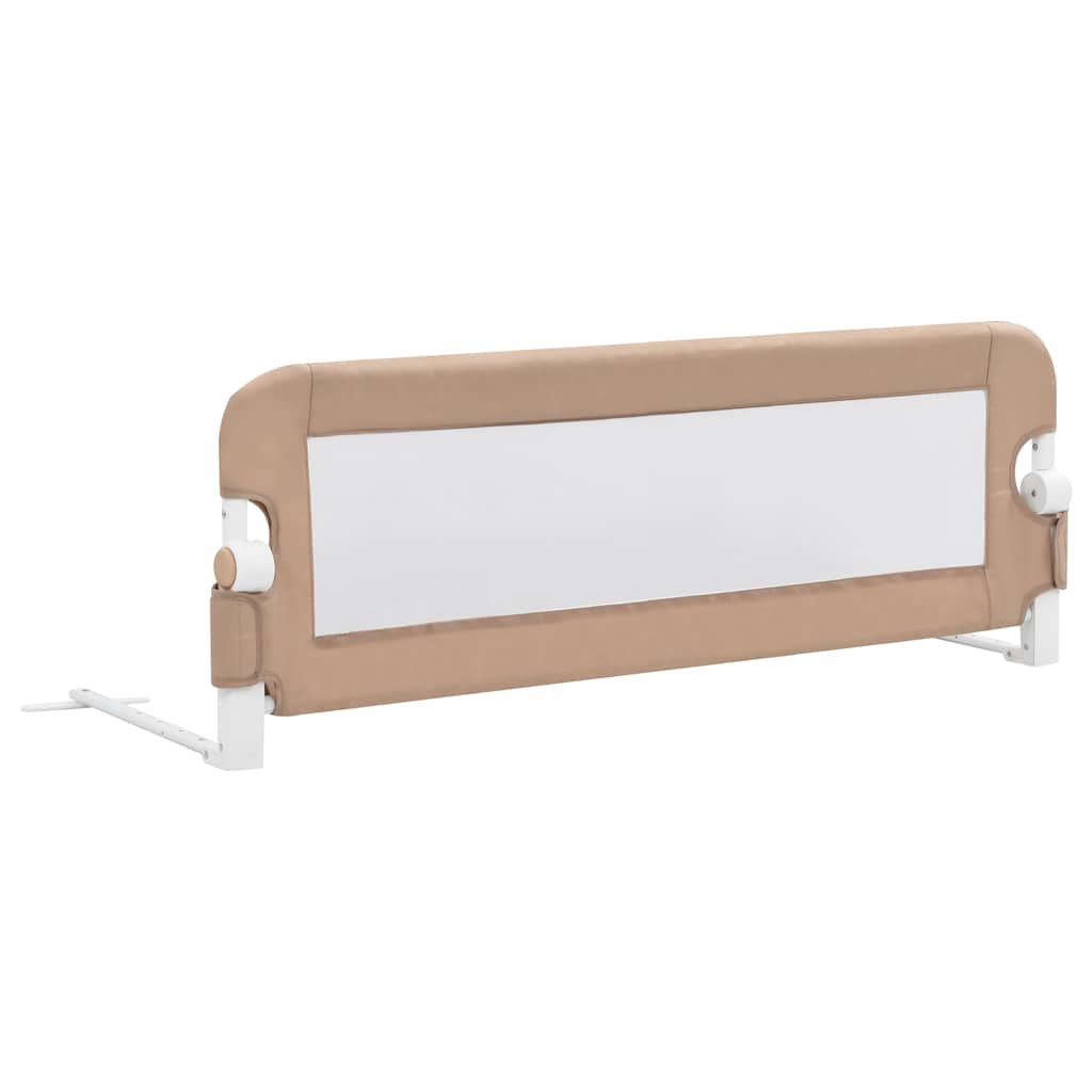 vidaXL Barierka do łóżeczka dziecięcego, taupe, 120x42 cm, poliester
