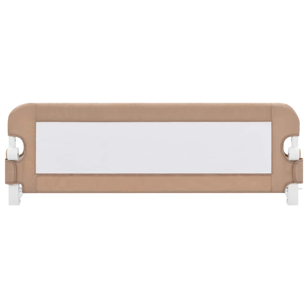 vidaXL Barierka do łóżeczka dziecięcego, taupe, 120x42 cm, poliester