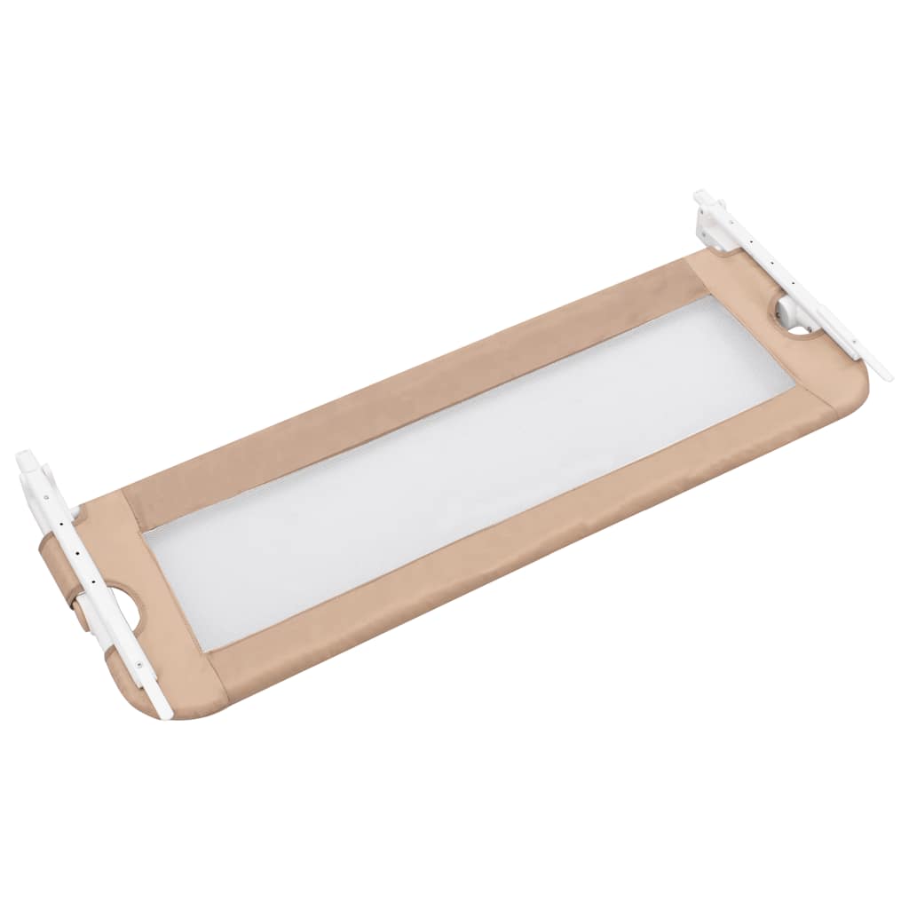 vidaXL Barierka do łóżeczka dziecięcego, taupe, 120x42 cm, poliester