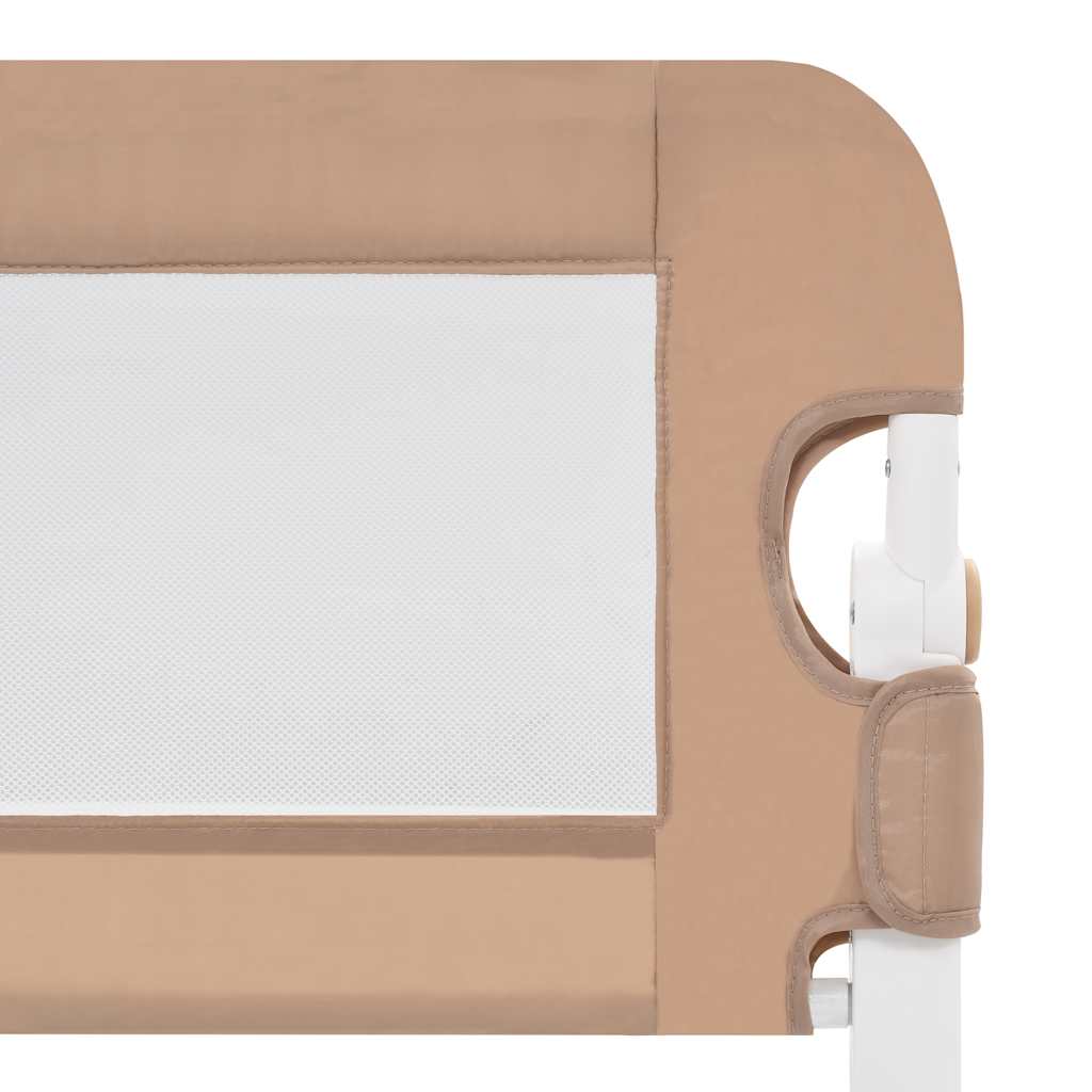vidaXL Barierka do łóżeczka dziecięcego, taupe, 120x42 cm, poliester
