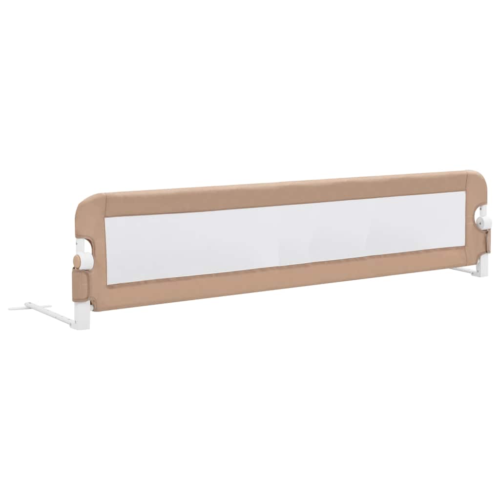 vidaXL Barierka do łóżeczka dziecięcego, taupe, 180x42 cm, poliester