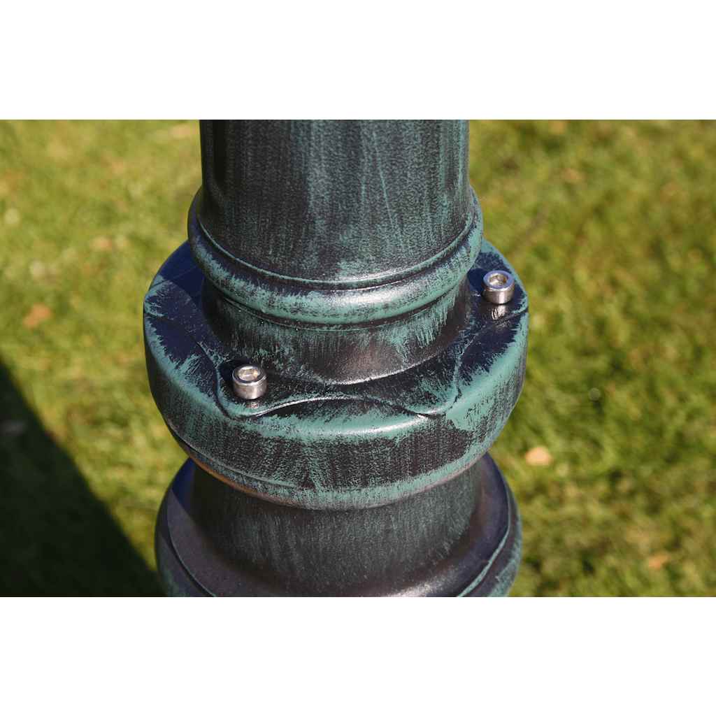 vidaXL Stojąca lampa ogrodowa 3-ramienna, 230 cm, ciemnozielona/czarna