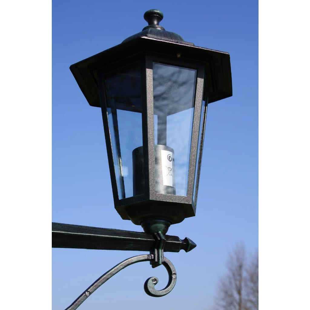 vidaXL Stojąca lampa ogrodowa 3-ramienna, 215 cm, ciemnozielona/czarna