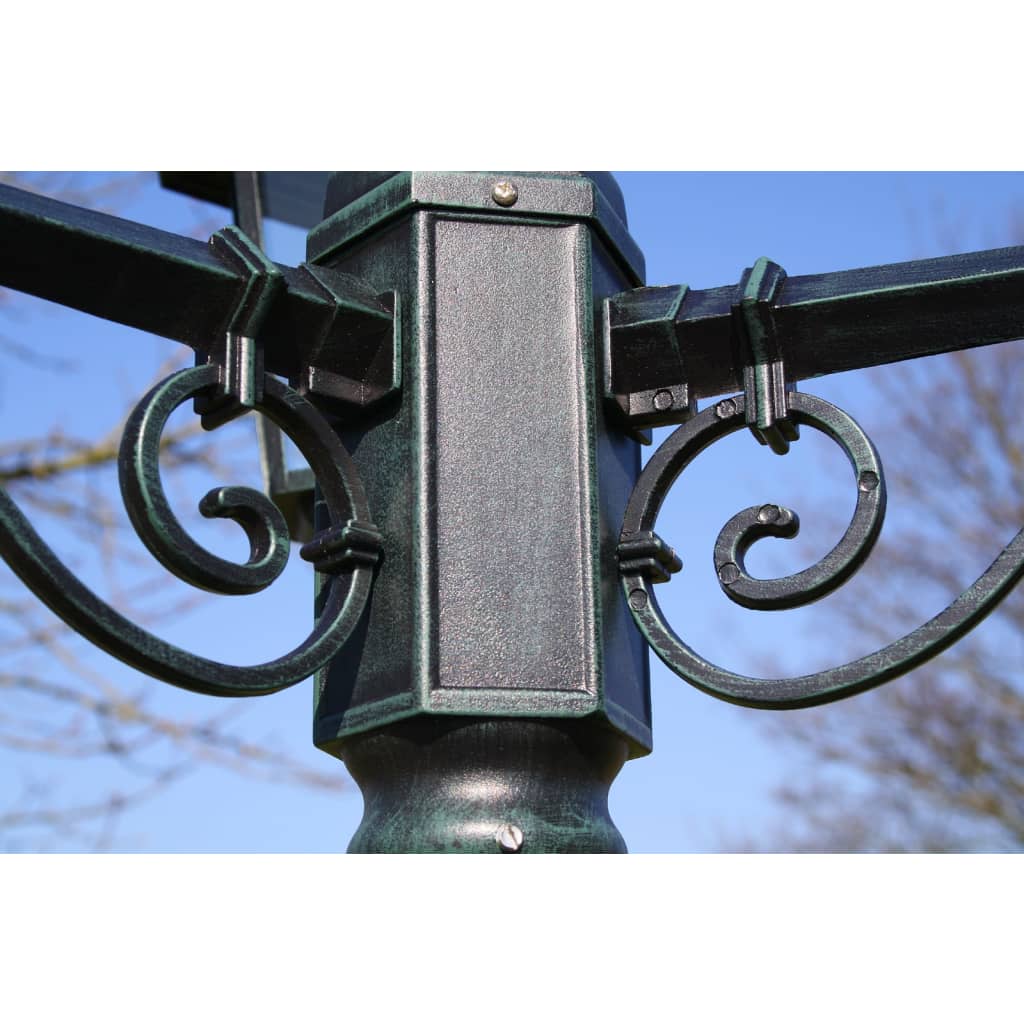 vidaXL Stojąca lampa ogrodowa 3-ramienna, 215 cm, ciemnozielona/czarna