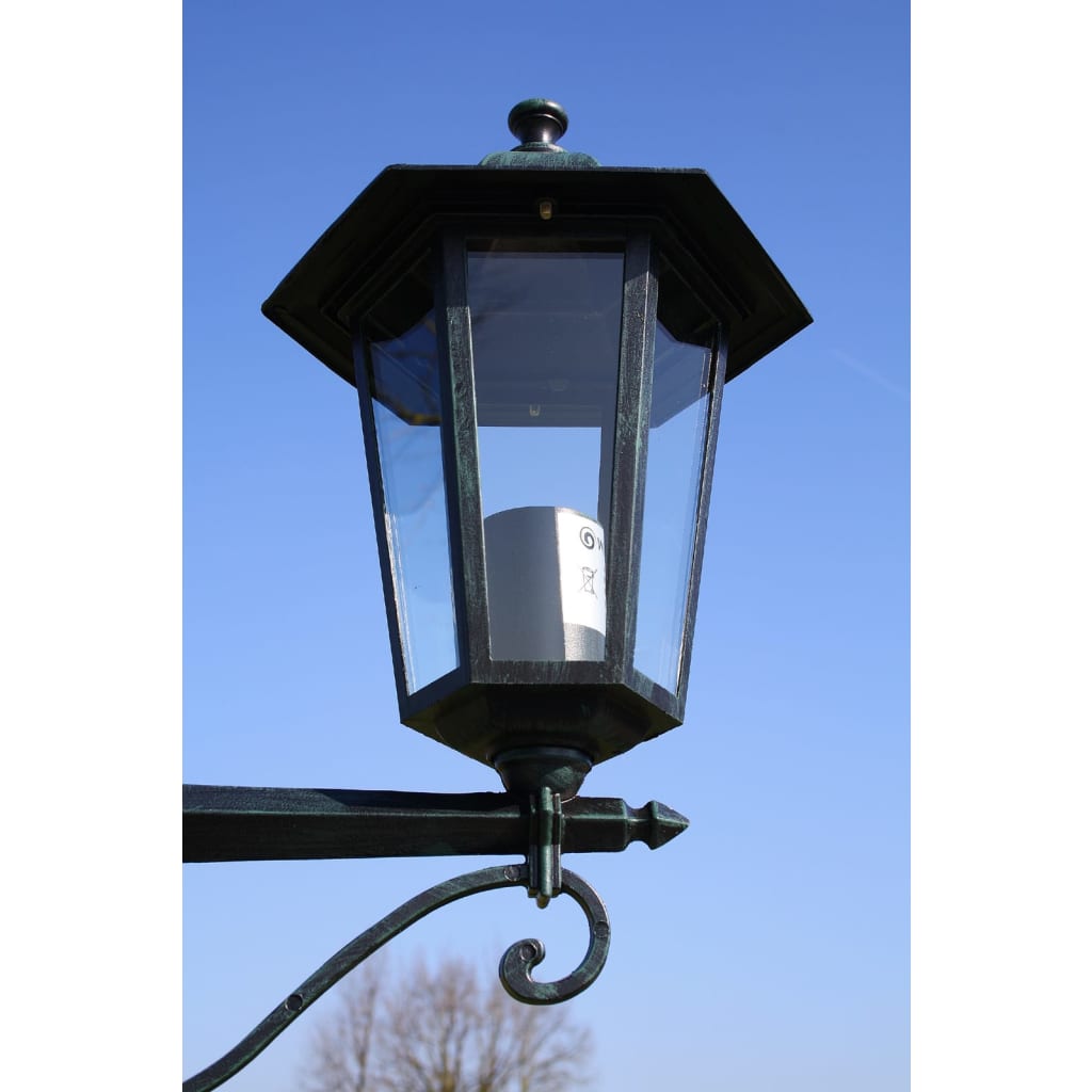 vidaXL Stojąca lampa ogrodowa 2-ramienna, 215 cm, ciemnozielona/czarna