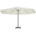 vidaXL Parasol z aluminium, 500 cm, biały