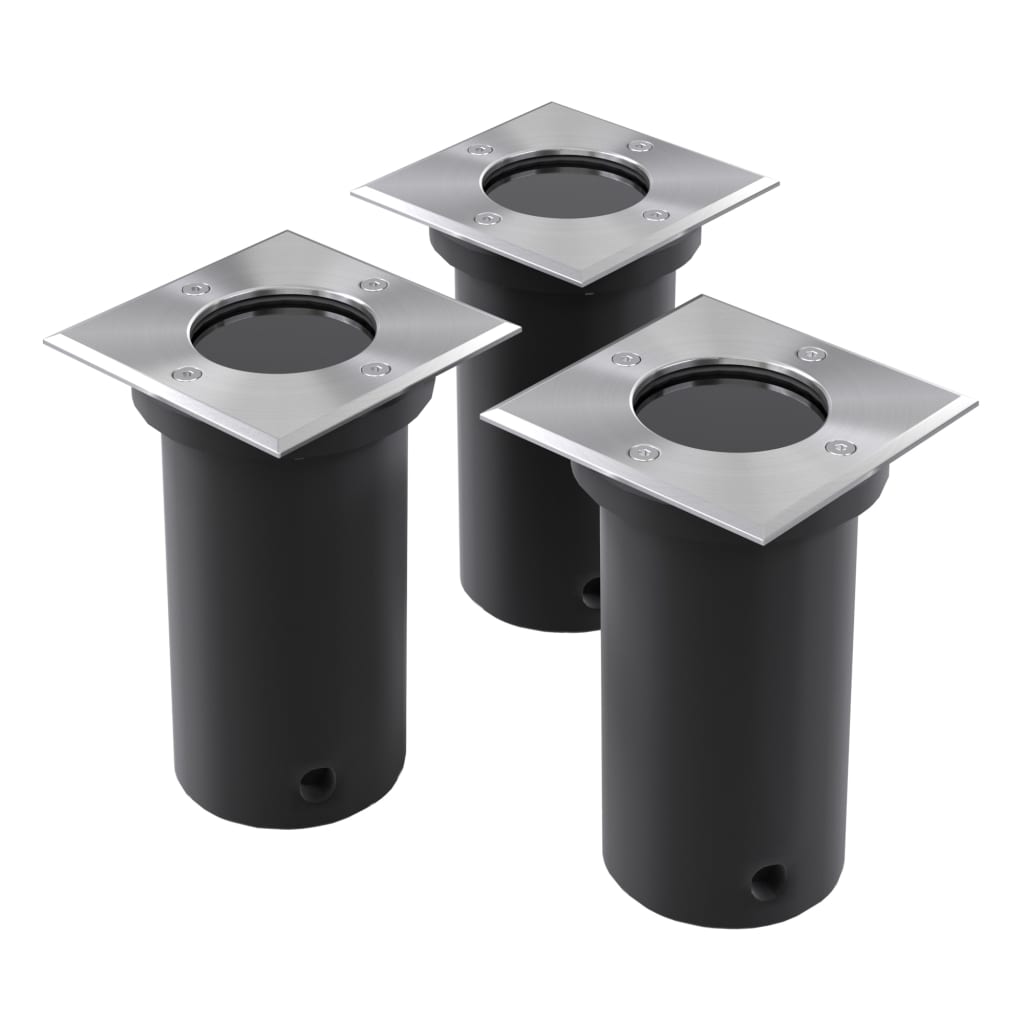 vidaXL Lampy najazdowe, 3 szt., kwadratowe