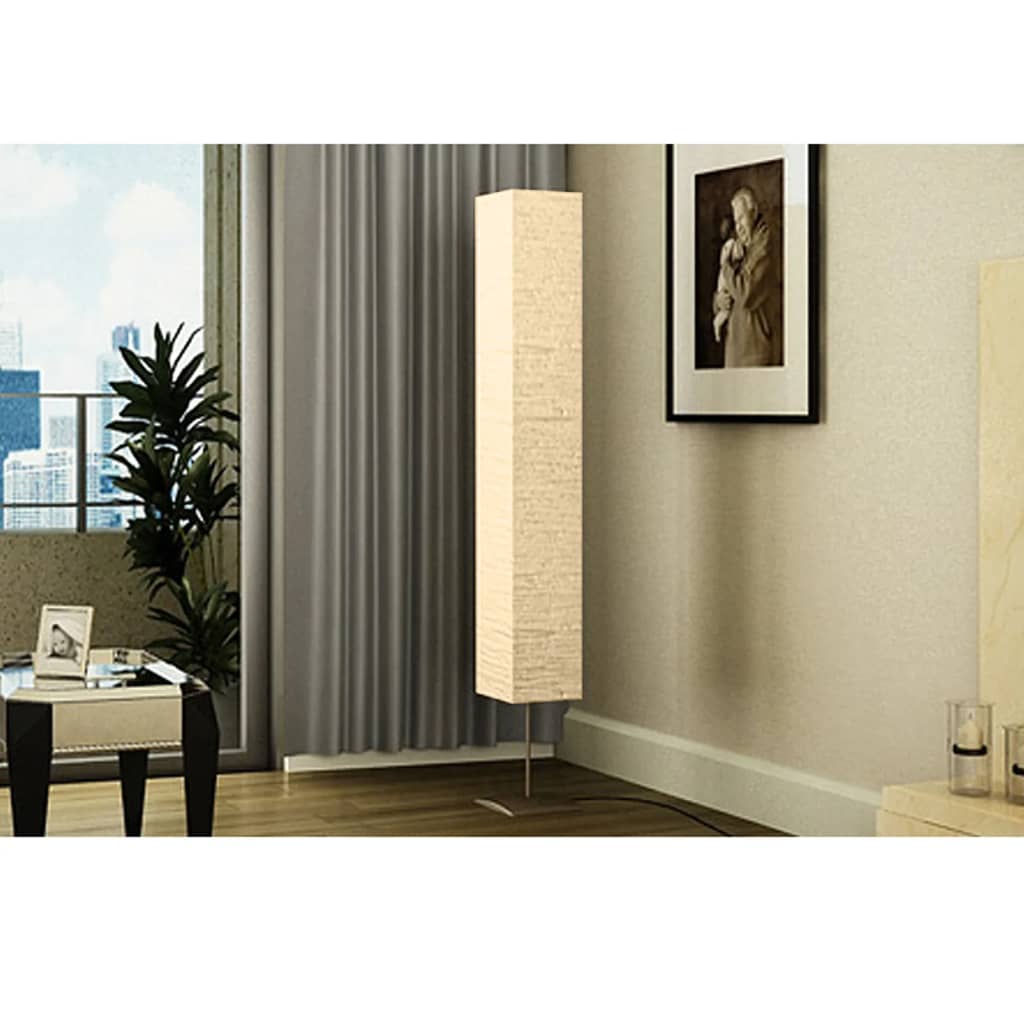 vidaXL Lampa podłogowa ze stalową podstawą, 170 cm, beżowa