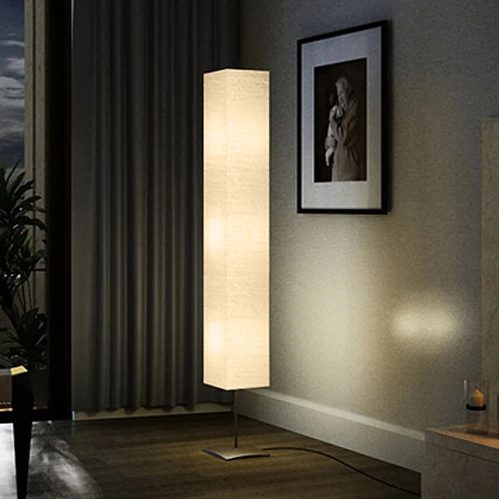 vidaXL Lampa podłogowa ze stalową podstawą, 170 cm, beżowa
