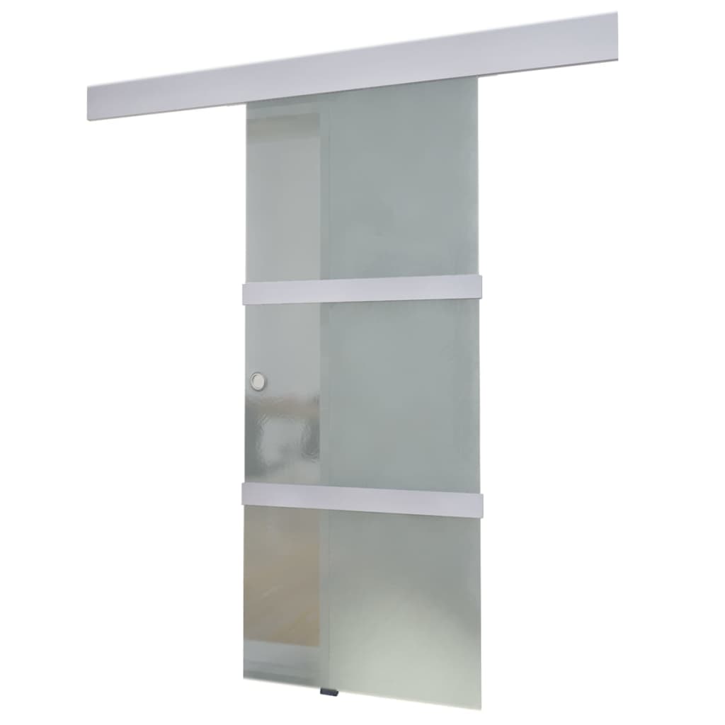 vidaXL Drzwi przesuwne, szkło i aluminium, 178 cm, srebrne