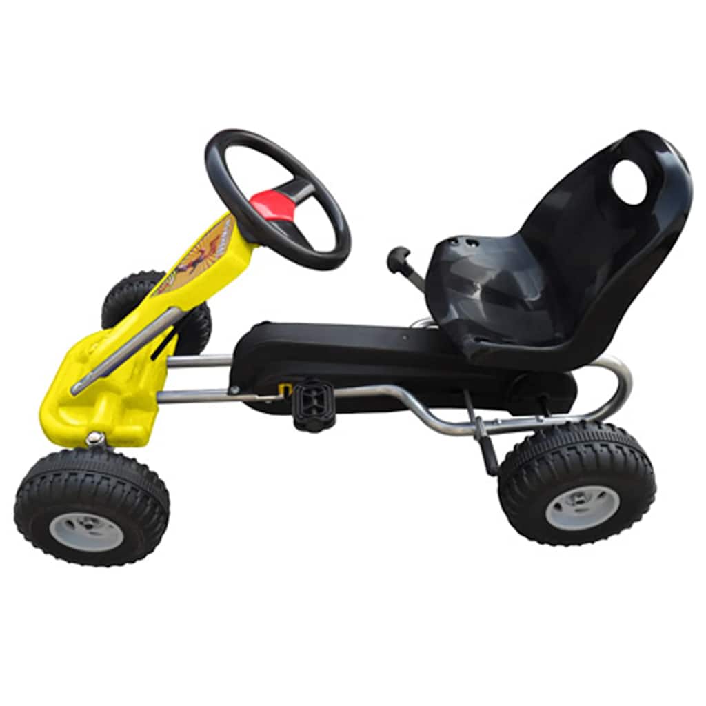 vidaXL Gokart z pedałami, żółty