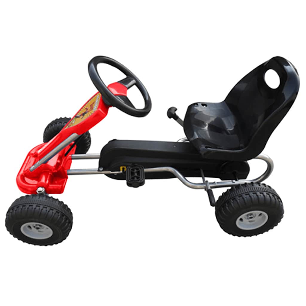 vidaXL Gokart z pedałami, czerwony