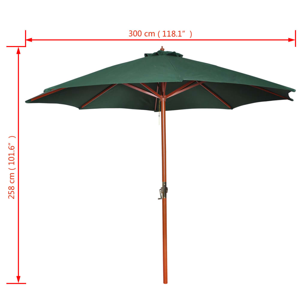 vidaXL Parasol z aluminium, 258 cm