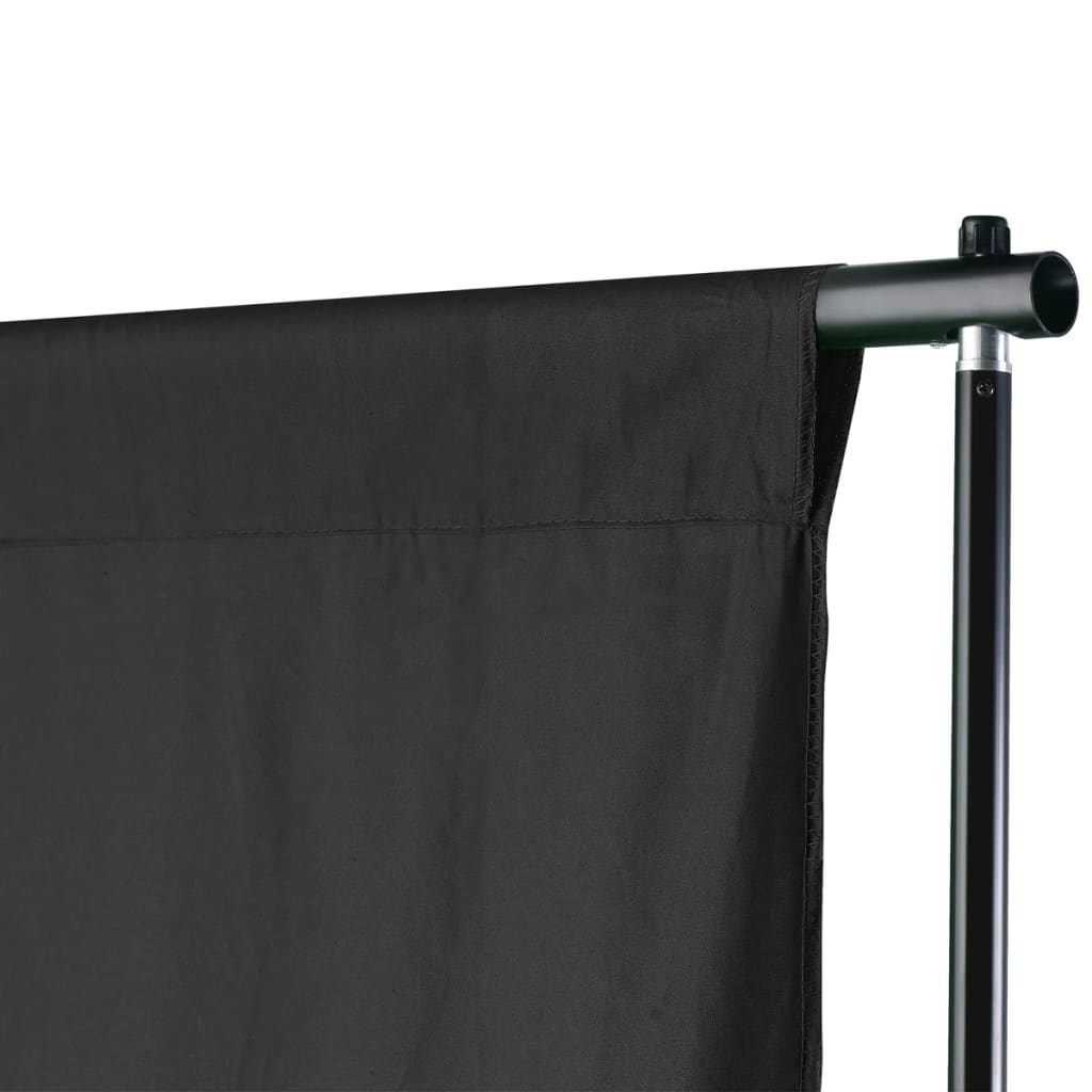vidaXL System zawieszenia tła z czarnym tłem 600 x 300 cm