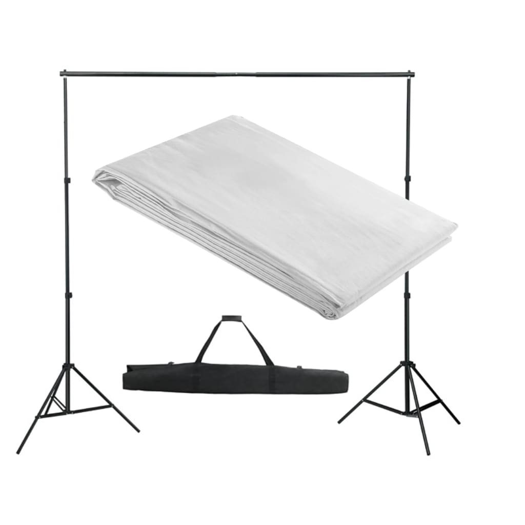 vidaXL System zawieszenia tła z białym tłem 300 x 300 cm